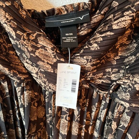 Y2K deadstock lane Bryant forest fairy spaghetti strap babydoll tank Brown 18/20 - Picture 4 of 5